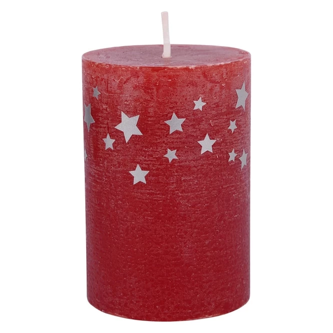 Stumpenkerze - Polar - Ca. 7 X 10 Cm - Rot