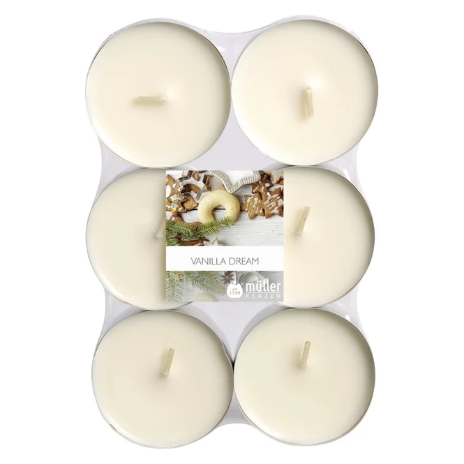 Maxi-Teelichter - Ø = Ca. 5,5 Cm - 6 Stück - Vanille