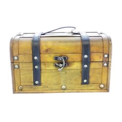 Truhe - M - Braun/schwarz - Aus Holz - Ca. 29 X 17,5 X 17 Cm