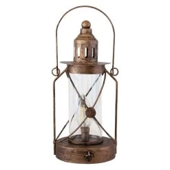 LED-Laterne - Aus Glas - Ca. 12,5 X 27,5 Cm