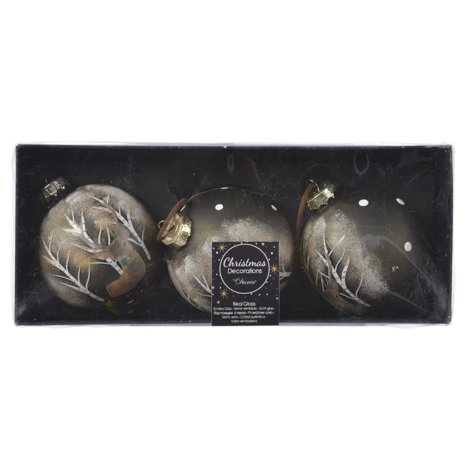 Christbaumkugeln - Hirsch - Ø = Ca. 8 Cm - 3 Stück - 1 Set – Bild 4