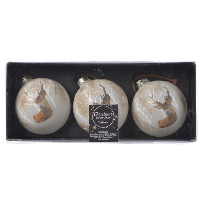 Christbaumkugeln - Hirsch - Ø = Ca. 8 Cm - 3 Stück - 1 Set – Bild 5