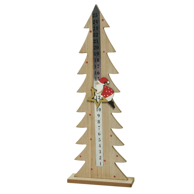 Advents-Countdown - Baum - Aus Holz - Ca. 15 X 5 X 41 Cm - 1 Stück
