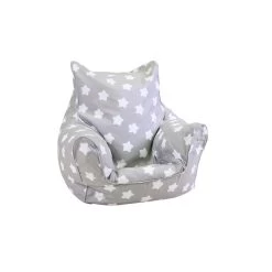 Kindersitzsack Sterne - Grau/weiß