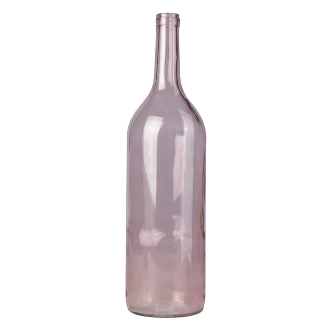 Glas-Vase In Flaschenform - Rosa - Ca. 12 X 46 Cm