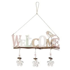 Dekohänger - Welcome - Aus Holz - Ca. 30 X 0,5 X 23 Cm