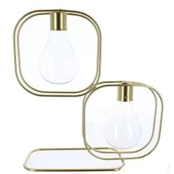 Doppelvase - 2 Glühbirnen - Aus Metall Und Kunststoff - Ca. 25 X 9 X 25,5 Cm