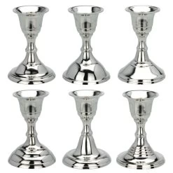 Kerzenständer - Ca. 6 X 6 X 8,8 Cm - 1 Stück - Silber