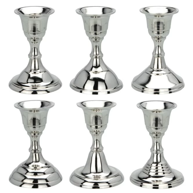 Kerzenständer - Ca. 6 X 6 X 8,8 Cm - 1 Stück - Silber