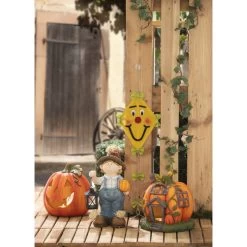 Windlicht - Kürbis - Aus Magnesia - Ca. 26 X 26 X 27,5 Cm