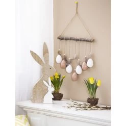 Dekohänger - Zweig Mit Eiern - Aus Holz - Ca. 30 X 4 X 50 Cm