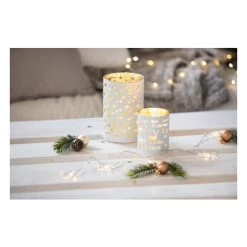 LED-Zylinder - Sterne - Aus Glas - Ca. 10 X 15,5 Cm