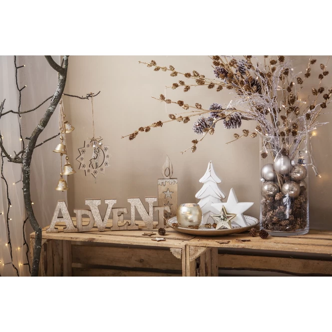 Standdeko - Kerze - Aus Holz - Ca. 6,5 X 2 X 22 Cm – Bild 2