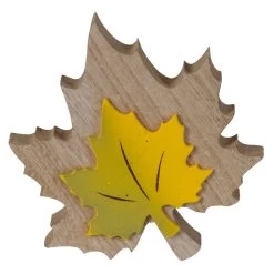 Deko-Blatt - Aus Holz - Ca. 13 X 11 X 2,5 Cm - Grün