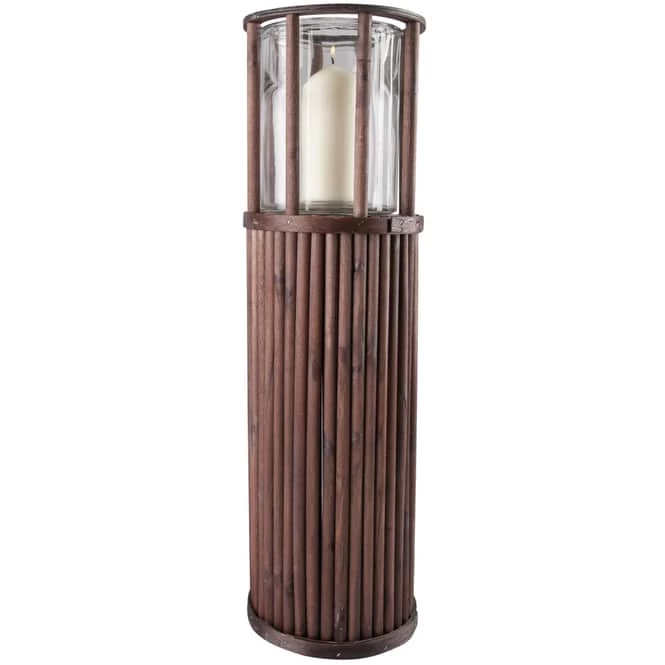 Kerzenständer - Aus Holz - Ca. 18 X 18 X 58 Cm - In Braun – Bild 2