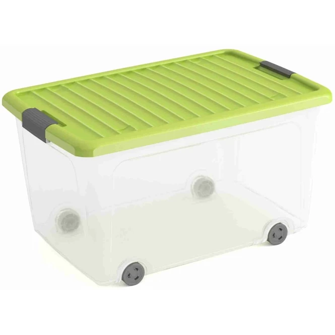 Keter KIS - Rollenbox Mit Deckel - L - Transparent/grün