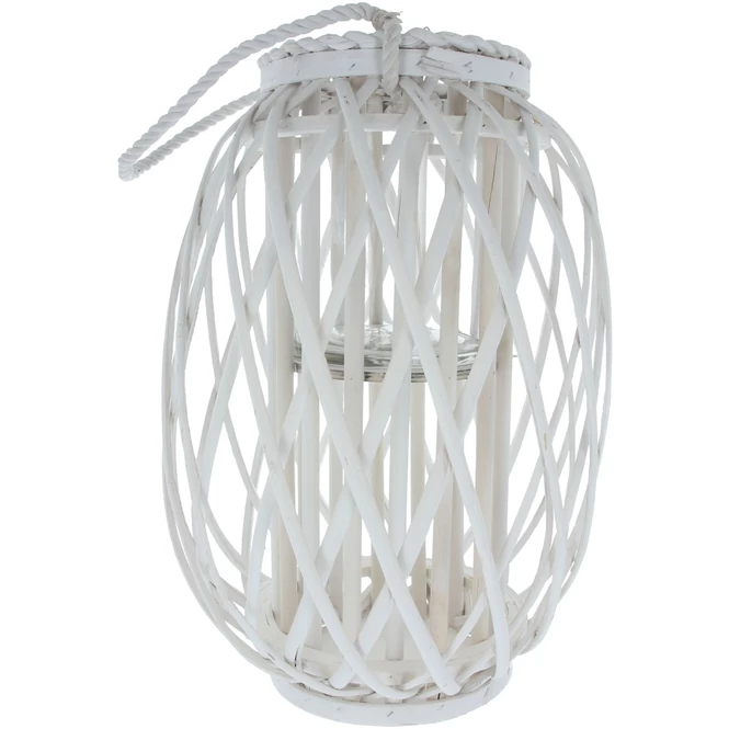 Windlicht - Aus Weißer Weide - Ca. 17 X 41 Cm