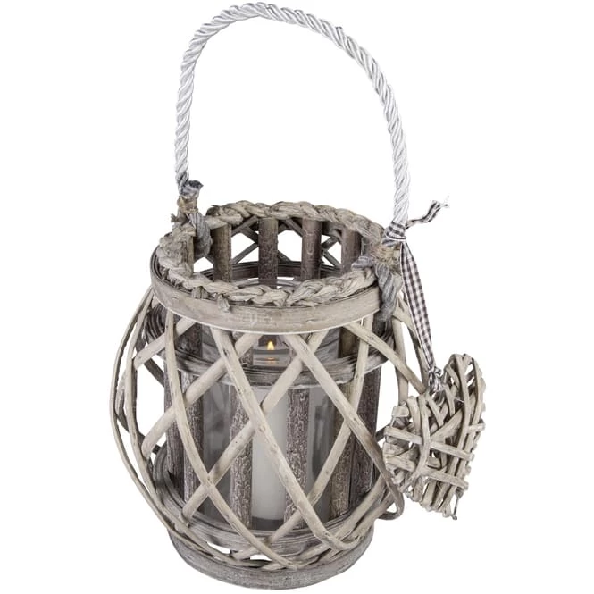 Windlicht - Mit Weide Ummantelt - 21 Cm - Verschiedene Farben – Bild 3