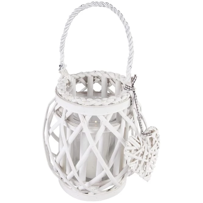 Windlicht - Mit Weide Ummantelt - 21 Cm - Verschiedene Farben